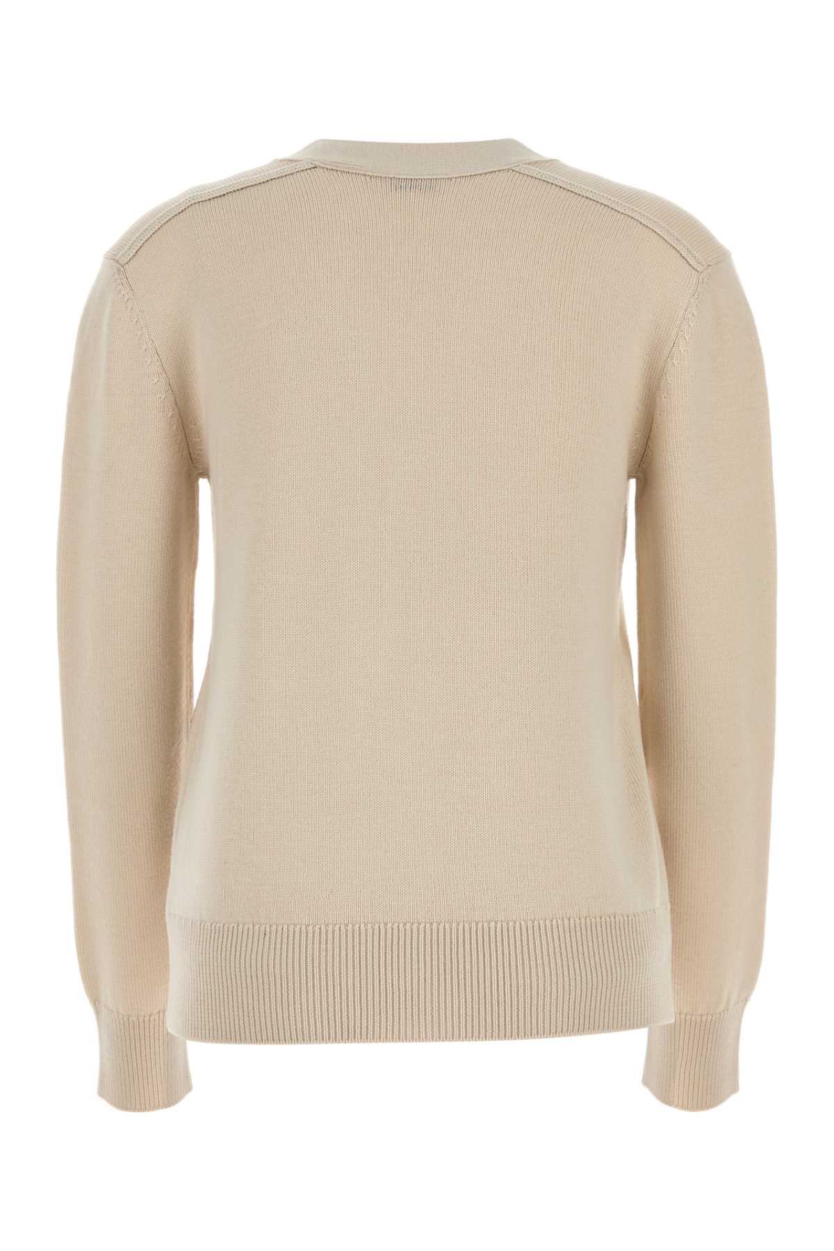 BURBERRY Elegant Sand Wool Cardigan - Women's Knitwear