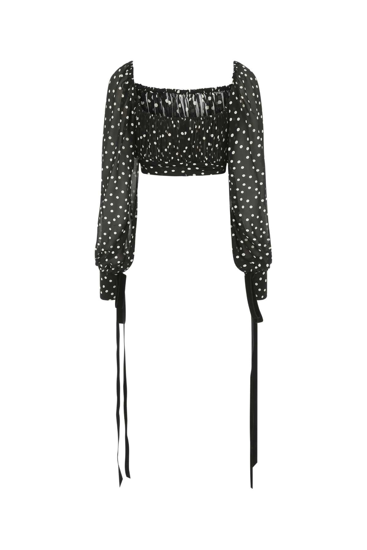 SAINT LAURENT Elegant Printed Silk Top