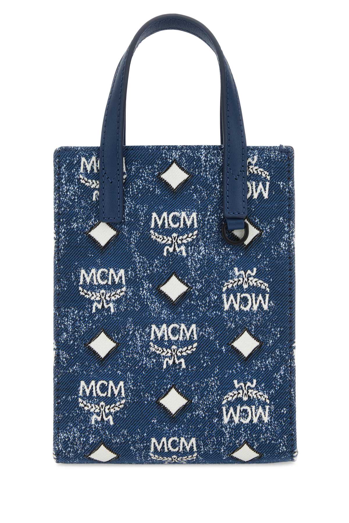 MCM Unisex Mini Embroidered Canvas Aren Handbag