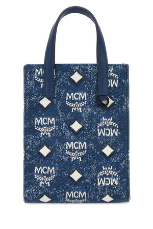 MCM Unisex Mini Embroidered Canvas Aren Handbag