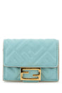 FENDI Mini Light Blue Leather Baguette Wallet