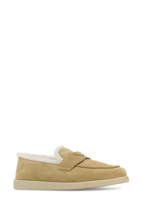 PRADA Elegant Beige Suede Loafers for Women