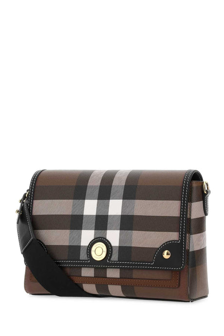 BURBERRY Checked Printed Canvas Crossbody Handbag - 25 cm x 17 cm