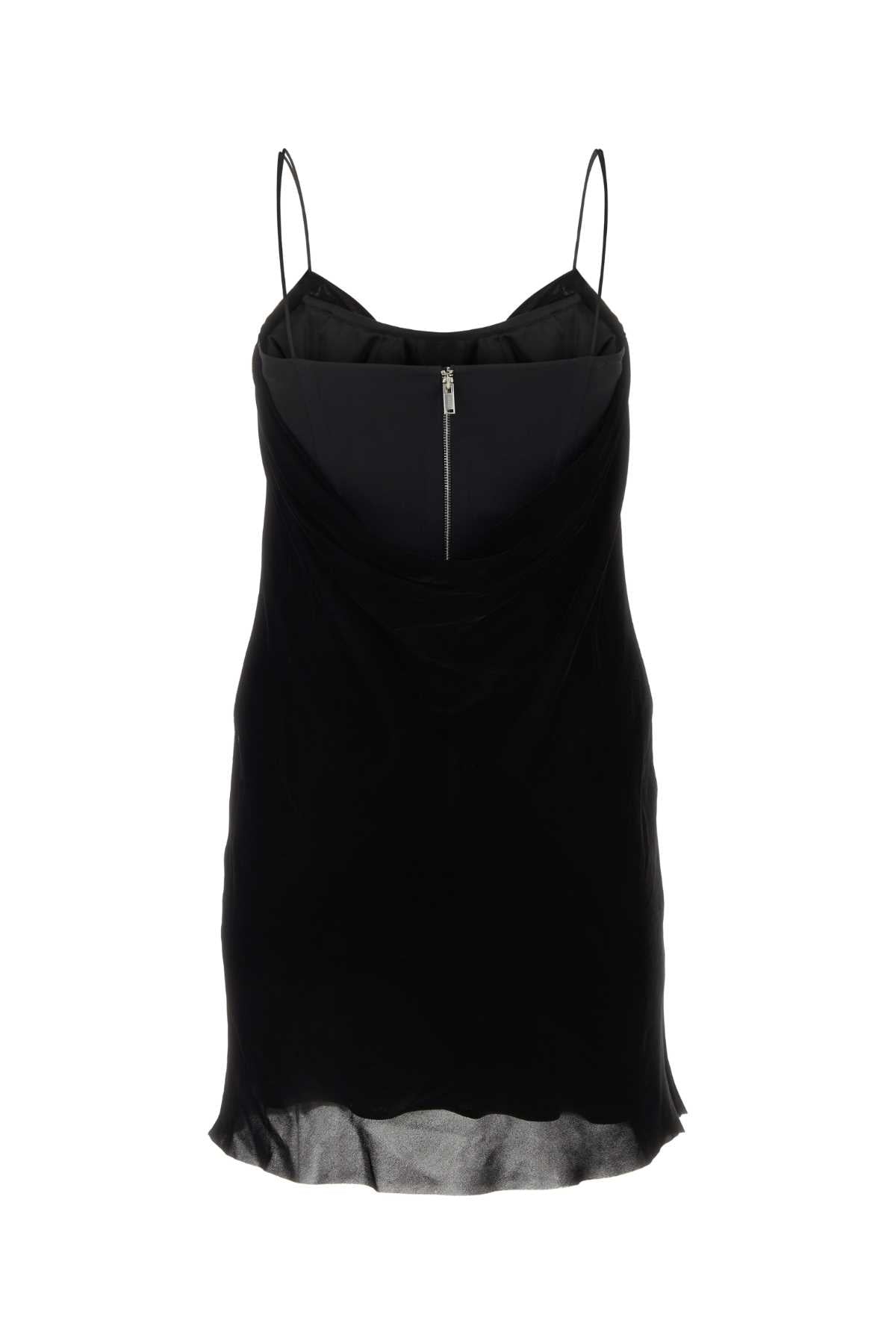 DION LEE Luxurious Black Velvet Mini Dress