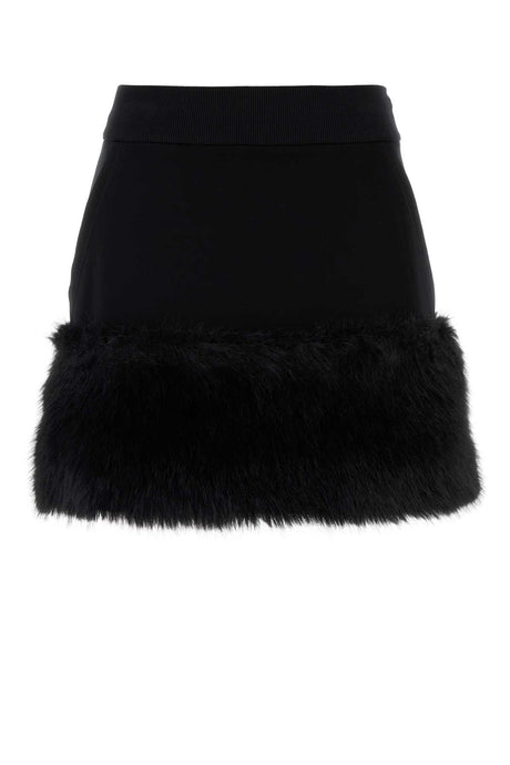 PRADA Chic Black Cotton Blend Mini Skirt for Women