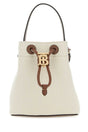 BURBERRY Two-tone Canvas and Leather Mini Bucket Handbag