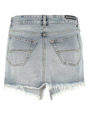 BALENCIAGA Light Blue Denim Cut-Up Mini Skirt