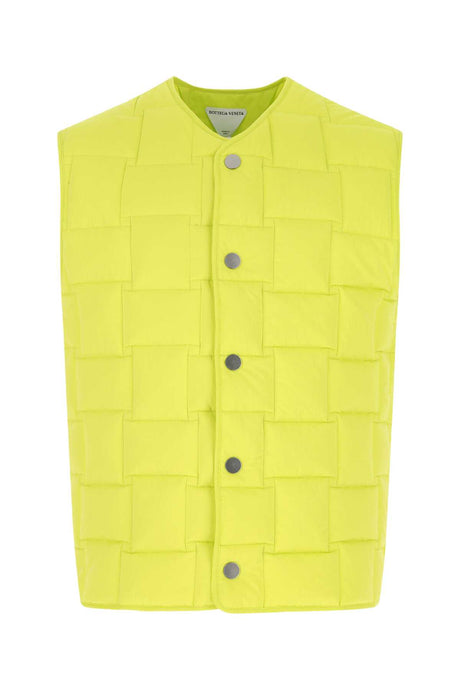 BOTTEGA VENETA Fluo Yellow Nylon Padded Vest