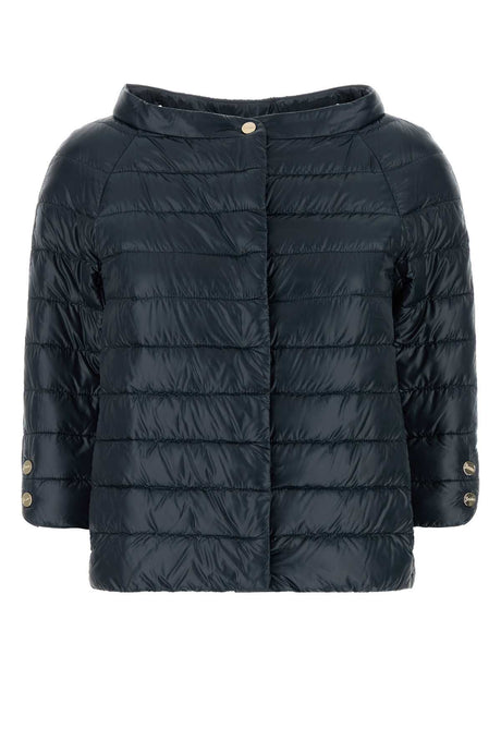 HERNO Navy Blue Nylon Down Jacket for Women