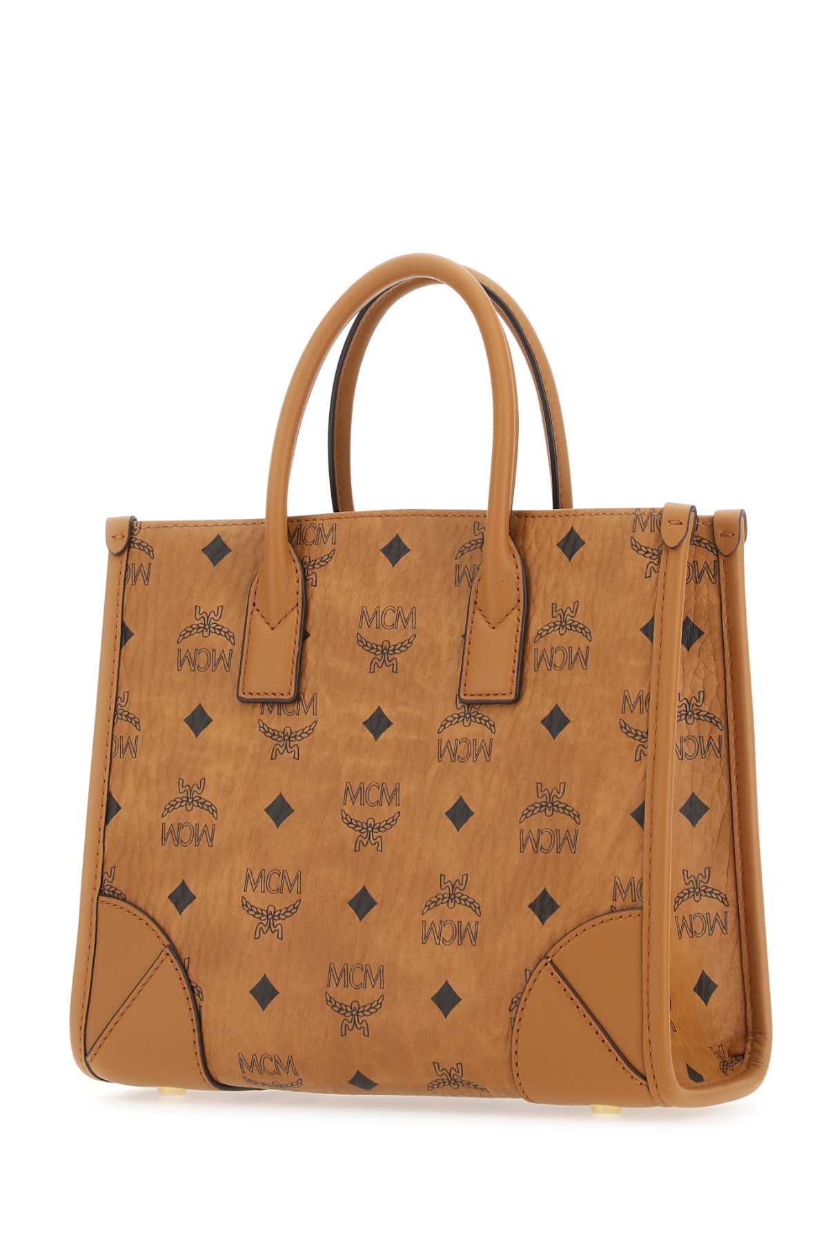 MCM Mini Printed Canvas Shopping Handbag