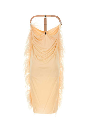 SPORTMAX Viscose Mini Dress with Feather Detail