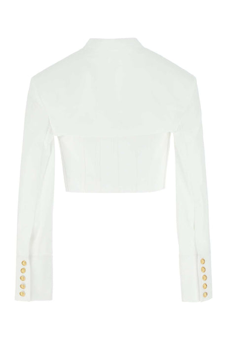 BALMAIN Classic White Poplin Shirt for Women