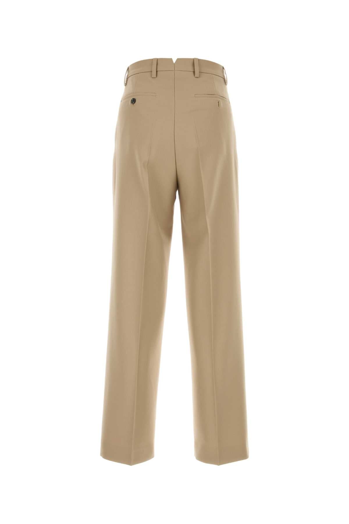 AMI Classic Beige Wool Pants for Men