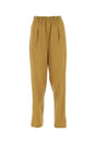 QUIRA Classic Beige Wool Pants for Women