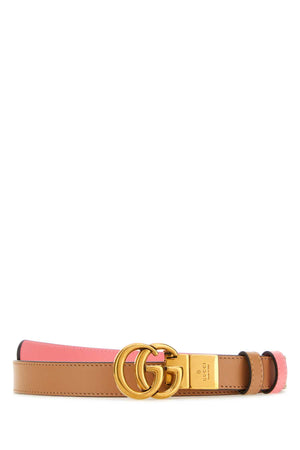 GUCCI Reversible Pink Leather GG Marmont Belt - Height: 2 cm