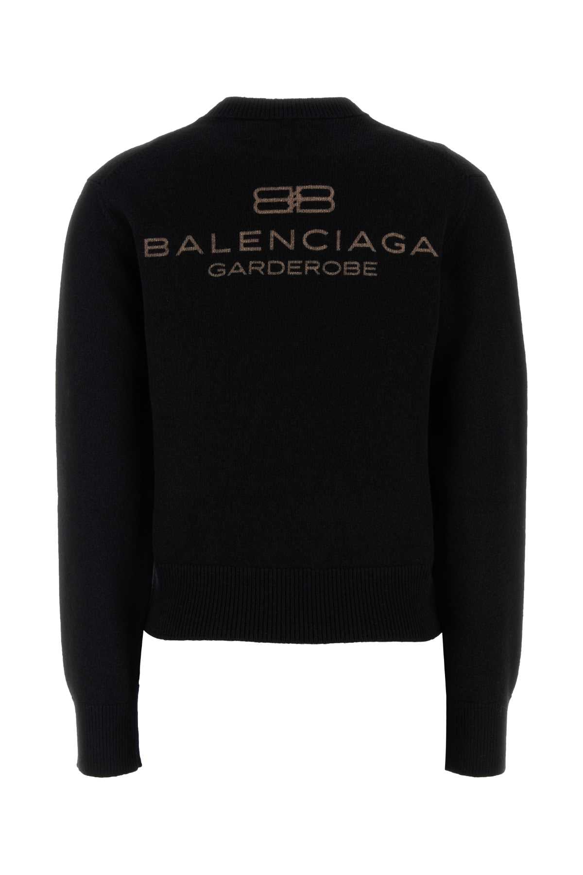 BALENCIAGA Essentials Black Wool Sweater for Women