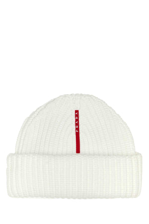 PRADA Sophisticated White Polyester Beanie Hat