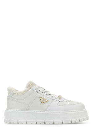 PRADA Elegant White Leather Sneakers for Women