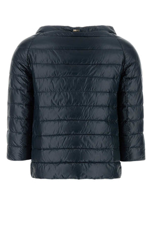 HERNO Navy Blue Nylon Down Jacket for Women