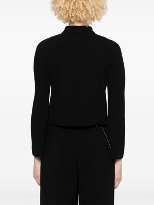 EMPORIO ARMANI Cropped Double-Breasted Crepe Jacket