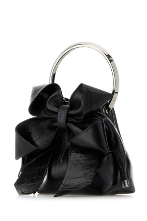 JIMMY CHOO Mini Black Leather Bucket Handbag