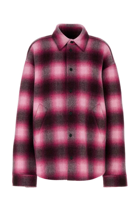 BALENCIAGA Embroidered Wool Flannel Shirt for Women