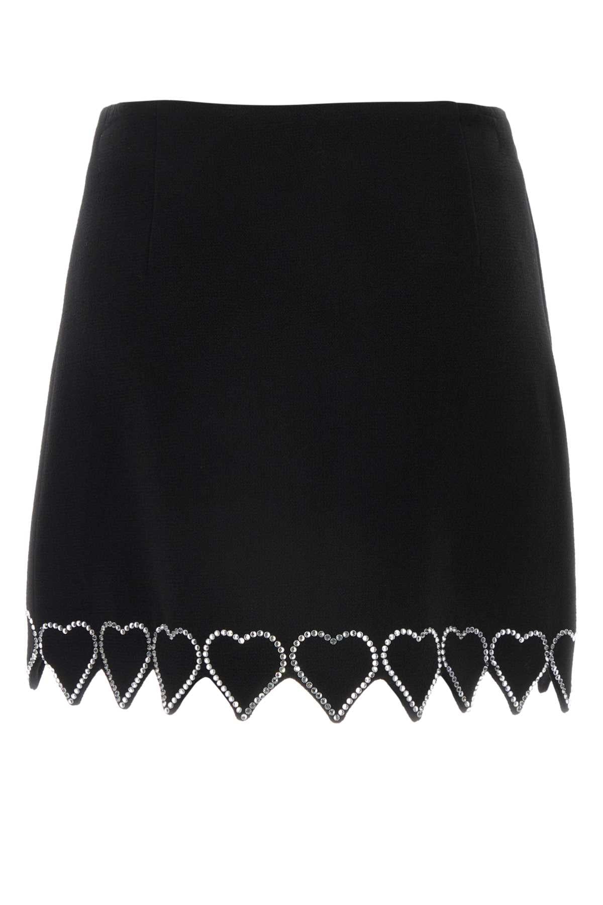 MACH&MACH Chic Black Wool Mini Skirt for Women