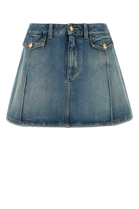 ALEXANDER MCQUEEN Light Blue Denim Mini Skirt