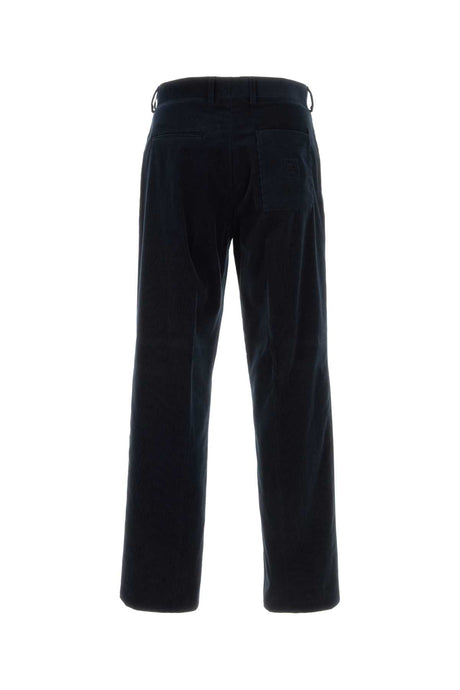 FENDI Men's Dark Blue Corduroy Trousers