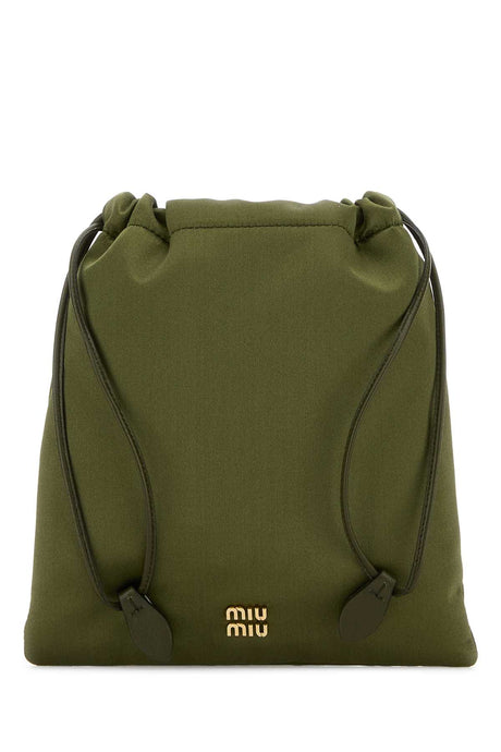 MIU MIU Mini Khaki Satin Pouch Handbag