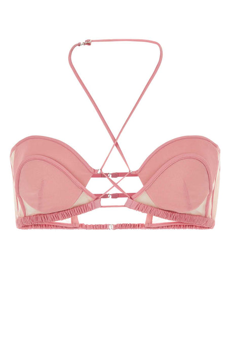 NENSI DOJAKA Chic Pink Stretch Chiffon Bra