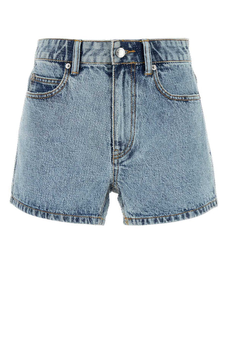 ALEXANDER WANG Embellished Mini Denim Shorts