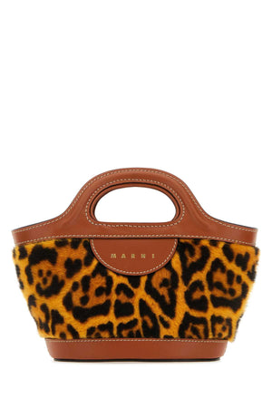 MARNI Mini Printed Shearling and Leather Tropicalia Handbag