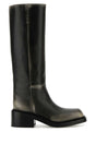 PRADA Chic Black Leather Boots with 6 cm Heel