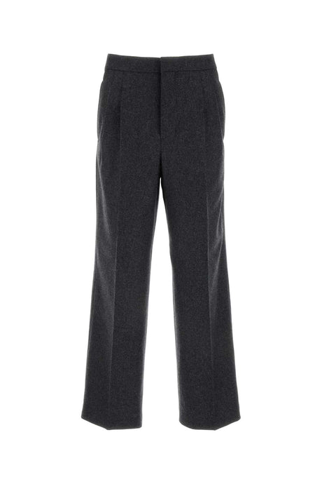 AMI Melange Dark Grey Wool Pant for Men