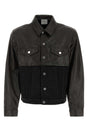 VTMNTS Two-Tone Denim and Leather Jacket for Men