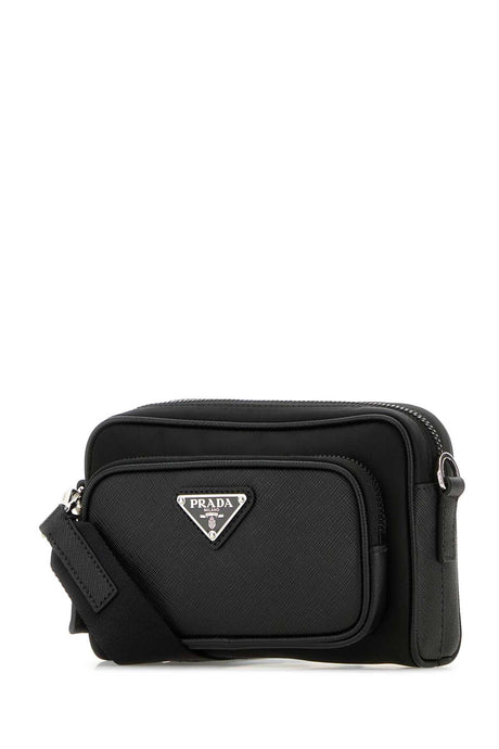 PRADA Mini Black Re-Nylon and Leather Crossbody Handbag