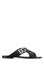 DOLCE & GABBANA Classic Black Leather Slippers for Men