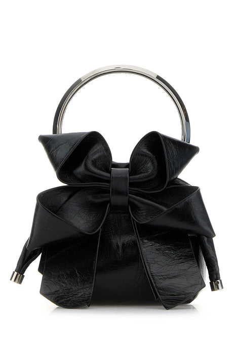 JIMMY CHOO Mini Black Leather Bucket Handbag