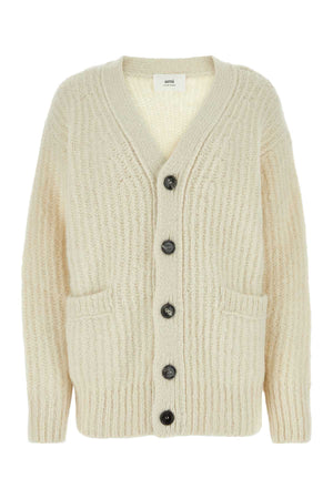 AMI Ivory Alpaca Blend Cardigan - Women's Mini Style