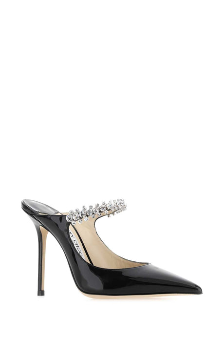 JIMMY CHOO Elegant Leather Flat Pumps with 10 cm Heel Height