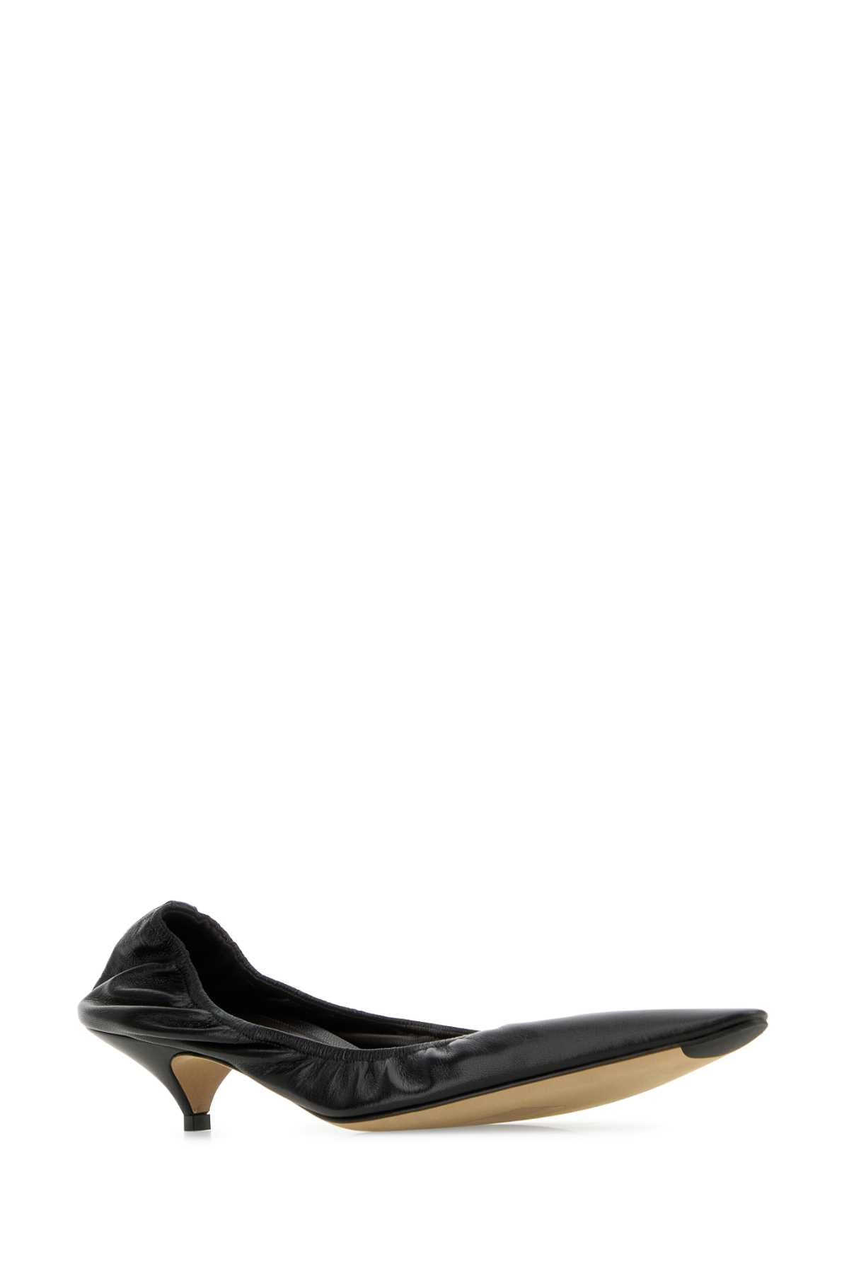 THE ROW Elegant Black Leather Knitten Pumps with 3.5 cm Heel