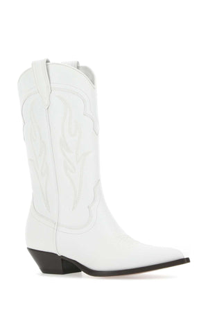 SONORA Elegant White Leather Ankle Boots with 4 cm Heel