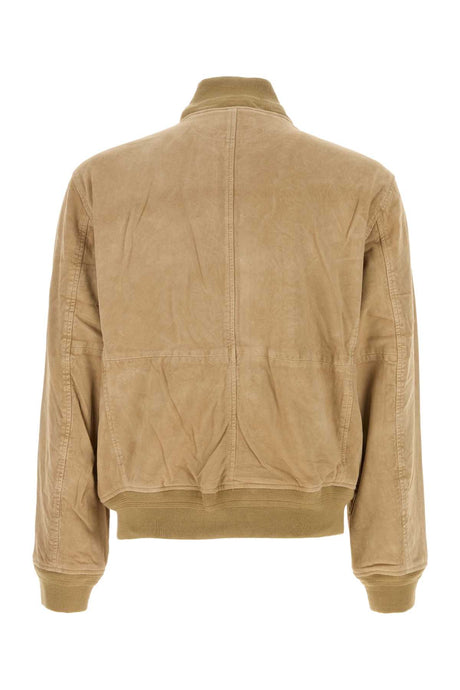 POLO RALPH LAUREN Camel Suede Bomber Jacket for Men