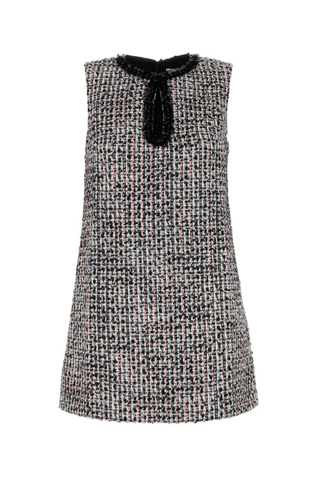 SELF PORTRAIT Chic Multicolor Tweed Mini Dress