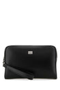 DOLCE & GABBANA Sleek Leather Pouch Handbag - 27 cm x 18 cm x 6.5 cm