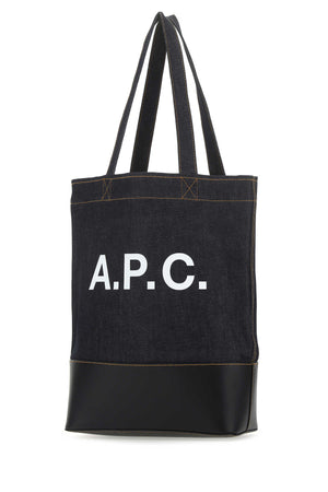 A.P.C. Denim and Leather Shopping Handbag - 30 cm x 40 cm