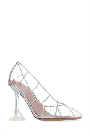 AMINA MUADDI Transparent Embellished PVC Kitty Pumps - 10 cm Heel