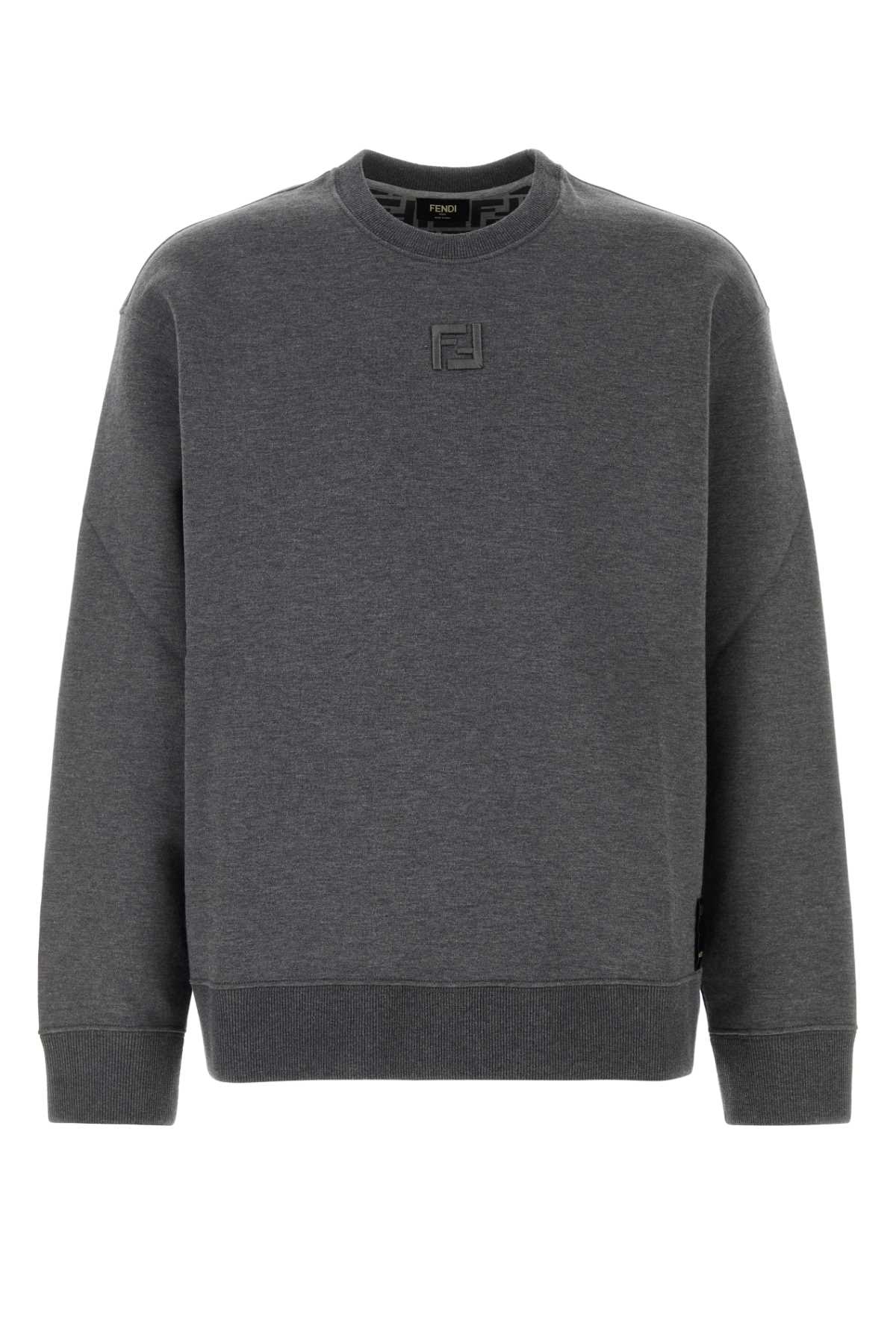 FENDI Classic Cotton Sweatshirt for Men - Dark Grey