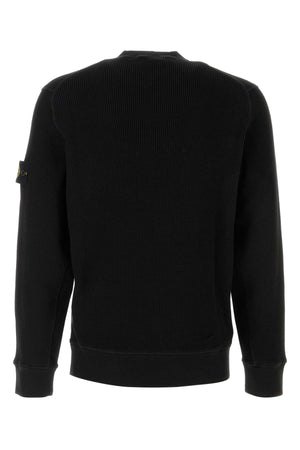 STONE ISLAND Essential Black Cotton Sweatshirt for Men